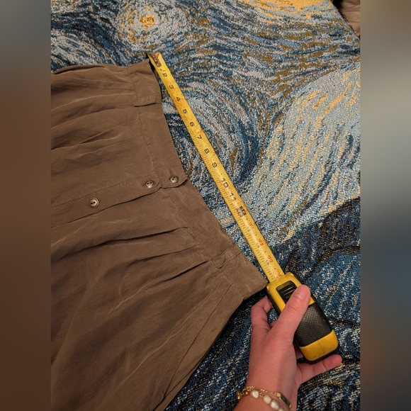 Green Silk Button-Down Skirt - Picture 7 of 7